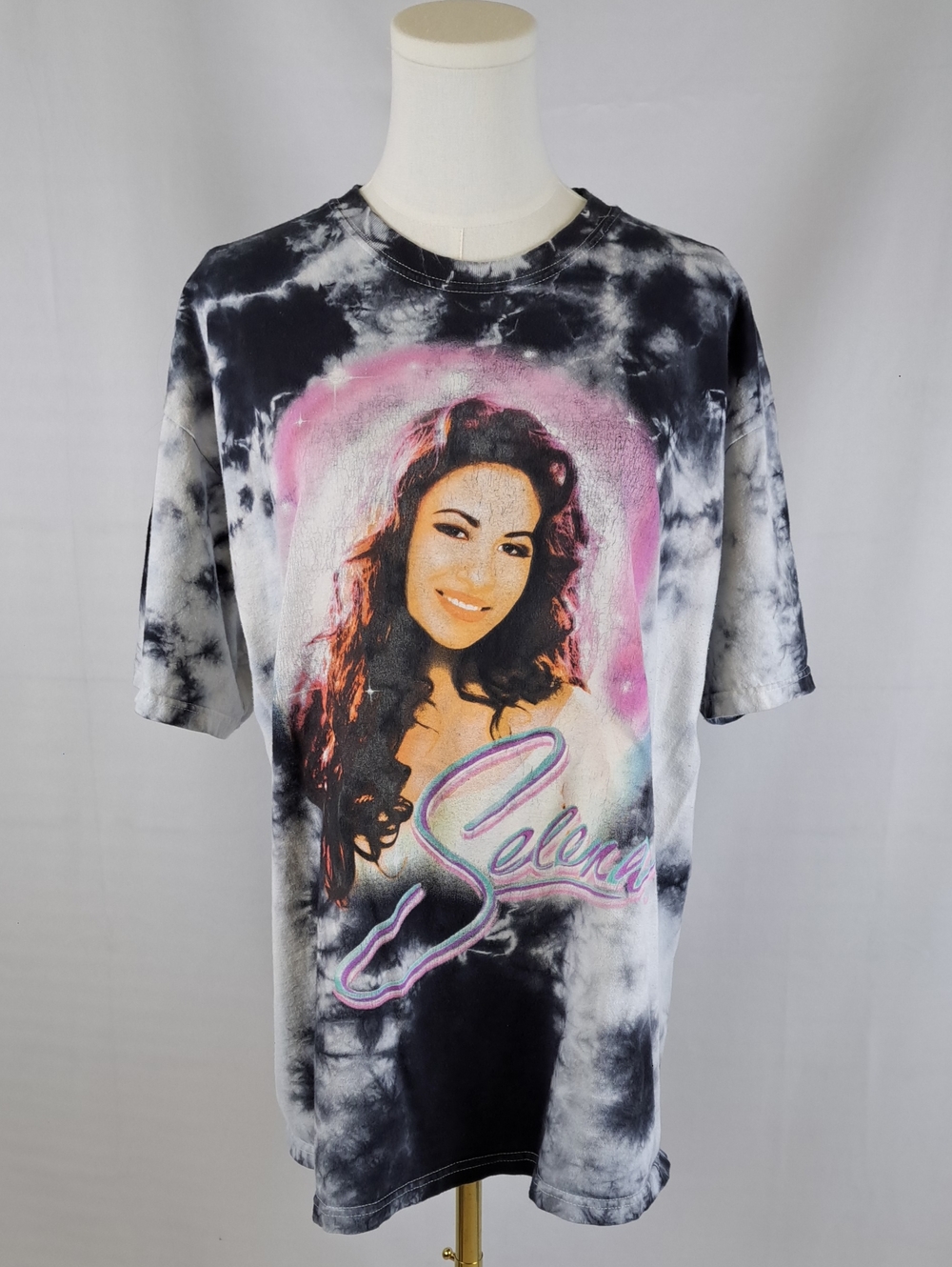 Vintage Selena Quintanilla Pink Black Tie Dye Graphic T-Shirt 90s Streetwear XL